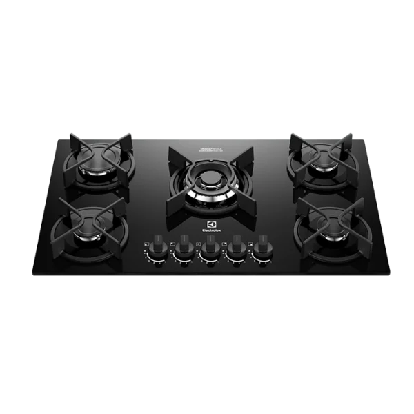Encimera Electrolux de 5 hornallas, color negro, vidrio templado - KE5GC